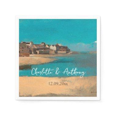 Wedding Creative Village Sea Sky Impressionist Napkins