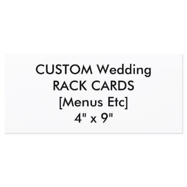 Wedding Custom Menu & Program  4" x 9"