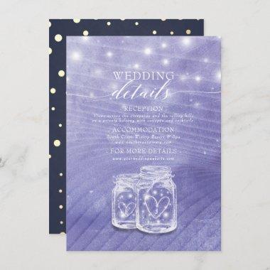 Wedding Details Information Mason Jar String Light Enclosure Invitations