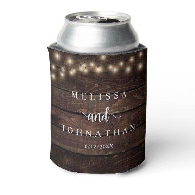 Wedding Dinner and Party, Rustic String Lights Can Can Cooler