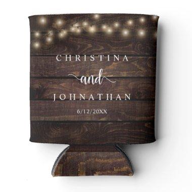 Wedding Dinner and Party, Rustic String Lights Can Can Cooler