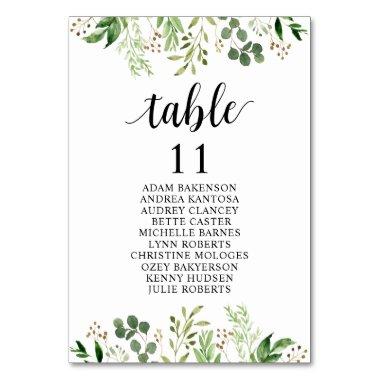 Wedding Dinner, Greenery Guests Seating Chart Table Number