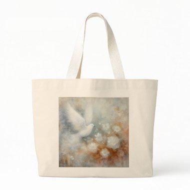 Wedding Dove Floral Tote Bag