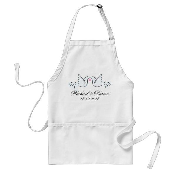 Wedding Doves Couples Adult Apron