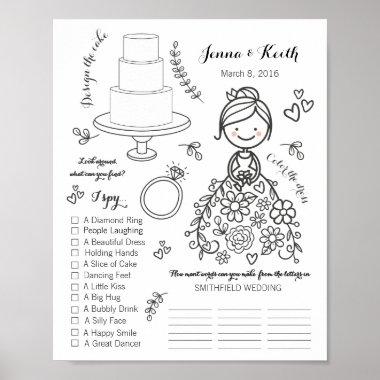 Wedding Download coloring activity page Poster