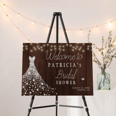 Wedding dress barn wood bridal shower welcome sign