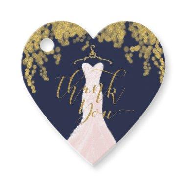 Wedding Dress  Gold Bokeh Light Navy Favor Tags