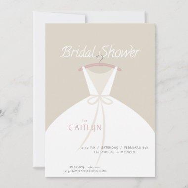 Wedding Dress Bridal Shower Invitations