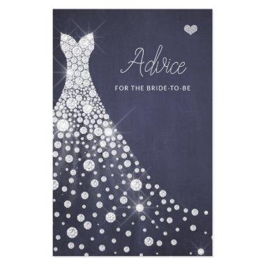 Wedding dress elegant bridal shower advice card