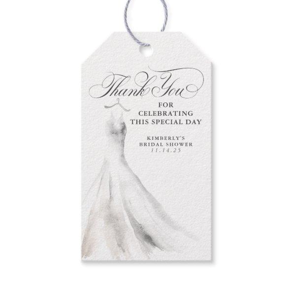 Wedding Dress Elegant  Thank You Gift Tags