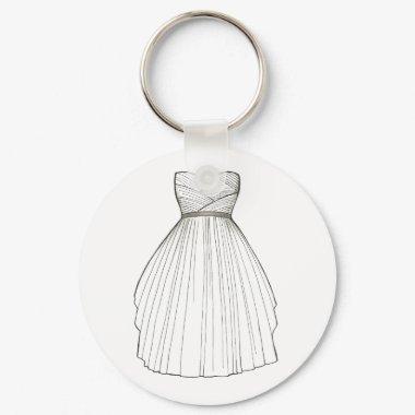 Wedding Dress Gown Bride  Keychain