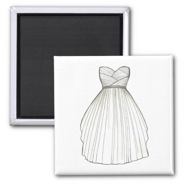 Wedding Dress Gown Bride to Be Bridal Shower Magnet