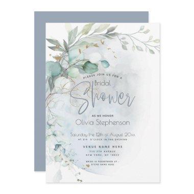 Wedding | Dusty Blue Over the Moon in Love Invitations