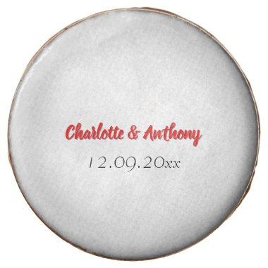 Wedding Elegant Calligraphy Creative Red White Chocolate Covered Oreo