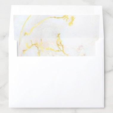 Wedding Elegant Gold Marble Modern Glam Golden Envelope Liner