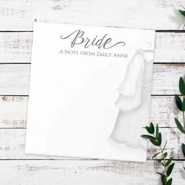 Wedding Elegant White Dress Vintage Bride Custom Notepad