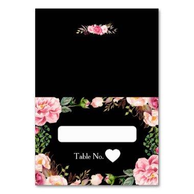 Wedding Escort Card Pink Romantic Floral Wrapping