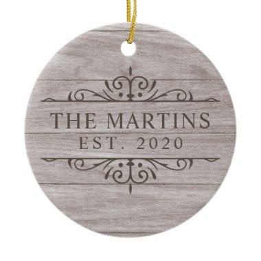 Wedding Established Newlywed Ceramic Ornament