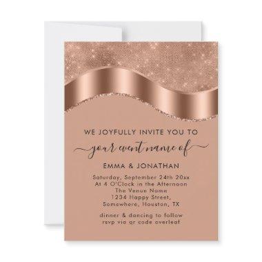 Wedding Event Bridal QR Code Rose Gold Border