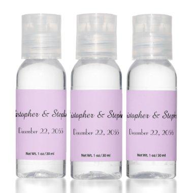 Wedding Favor Set of 12 Pale Purple Minimalist Hand Sanitizer