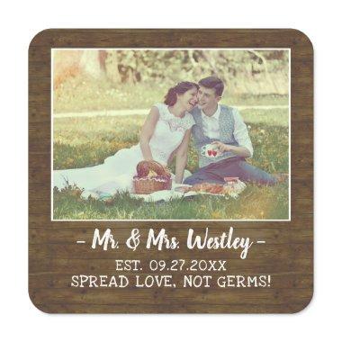 Wedding Favors Rustic Wood Custom Photo and Text Hand Sanitizer Packet