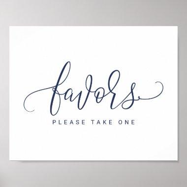 Wedding Favors Sign - Bounce Script (Navy Blue)