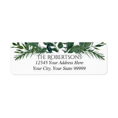 Wedding Forest Foliage Watercolor | Return Address Label