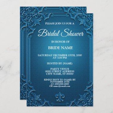Wedding Geometric Teal Turquoise Bridal Shower Invitations