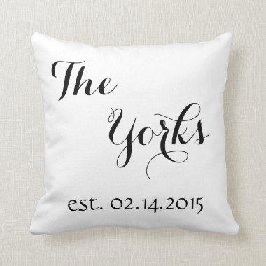 Wedding Gift Pillow - Last Name - Established Date