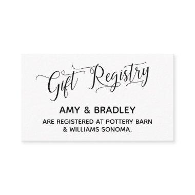 Wedding Gift Registry  w/ Elegant Script