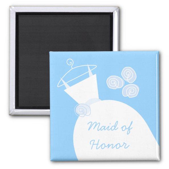 Wedding Gown Blue 'Maid of Honor' Magnet