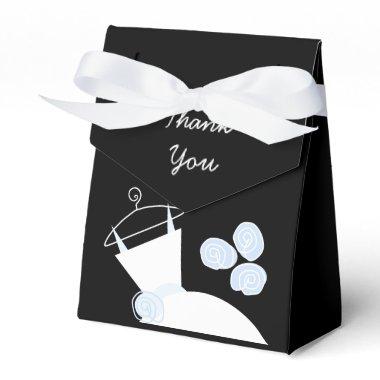 Wedding Gown Blue 'Thank You' black tent Favor Boxes
