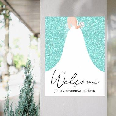 Wedding Gown  Turquoise Welcome Poster