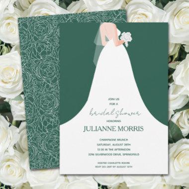 Wedding Gown on Emerald Green