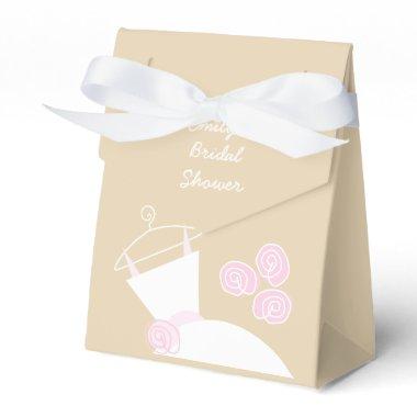 Wedding Gown Pink Beige Bridal Shower tent Favor Boxes