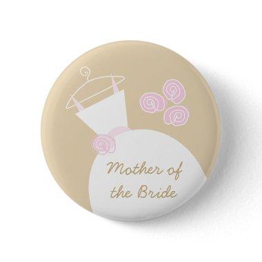 Wedding Gown Pink Beige 'Mother of the Bride' Button