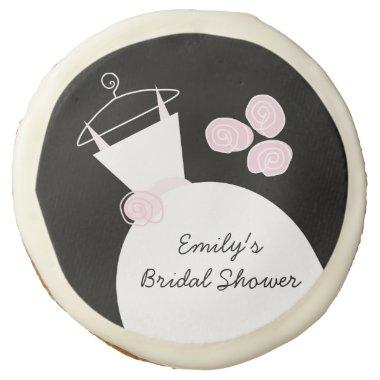 Wedding Gown Pink 'Bridal Shower' cookie black