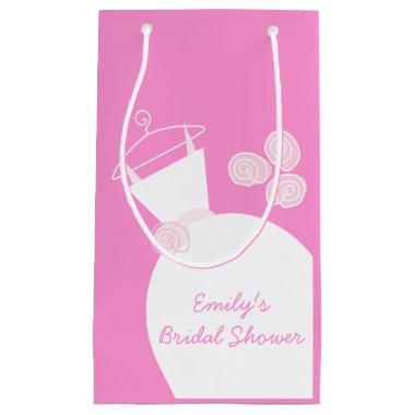 Wedding Gown Pink Bridal Shower small Small Gift Bag