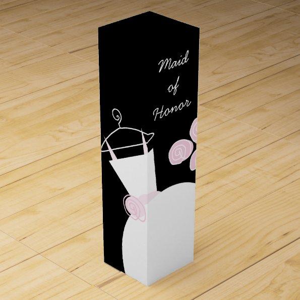 Wedding Gown Pink Maid Honor black wine box