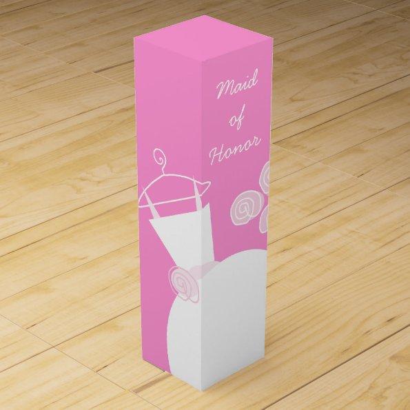 Wedding Gown Pink Maid Honor wine box