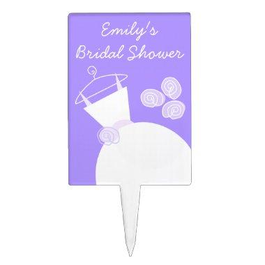 Wedding Gown Purple 'Bridal Shower' Cake Topper