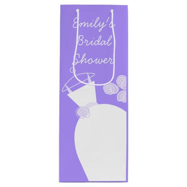 Wedding Gown Purple Bridal Shower wine Wine Gift Bag