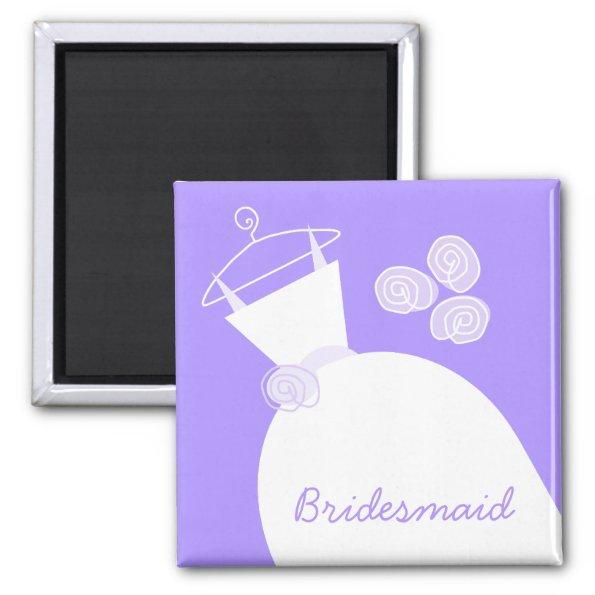 Wedding Gown Purple 'Bridesmaid' Magnet