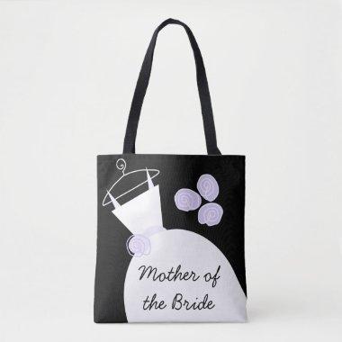 Wedding Gown Purple Mother Bride all over black Tote Bag