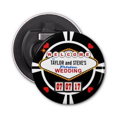 Wedding in Vegas Casino Favor Poker Chip Bottle Opener