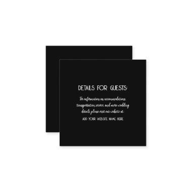 Wedding Information Guests Black White 2023 Enclosure