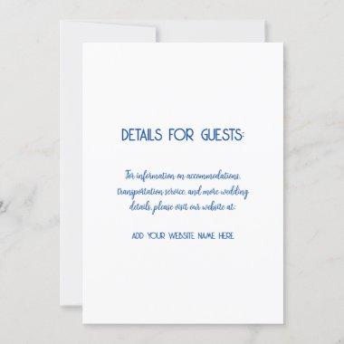 Wedding Information Guests Blue White 2024 Invitations