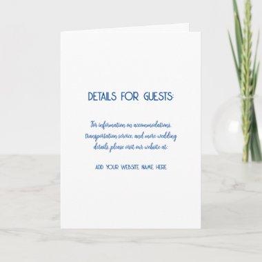 Wedding Information Guests Blue White 2024 Invitations