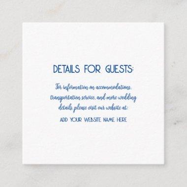 Wedding Information Guests Blue White Cool Enclosure Invitations