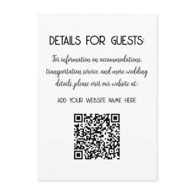 Wedding Information Guests QR Code Elegant MInimal Enclosure Invitations